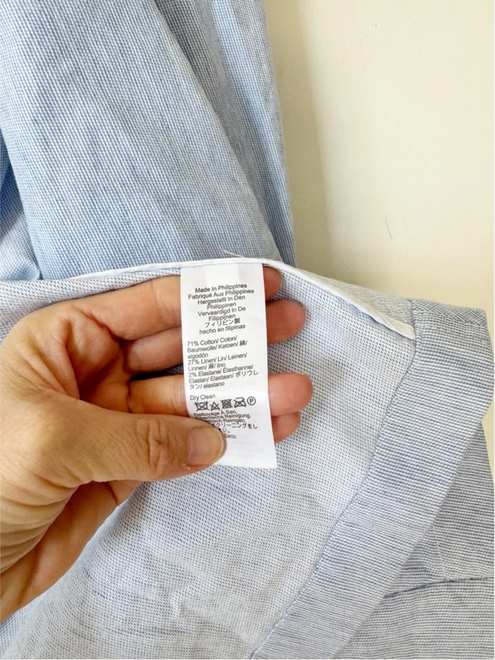 J. Crew Blue Striped Cotton Linen Blend Relaxed Stretch One Button Blazer 14 - Picture 10 of 10